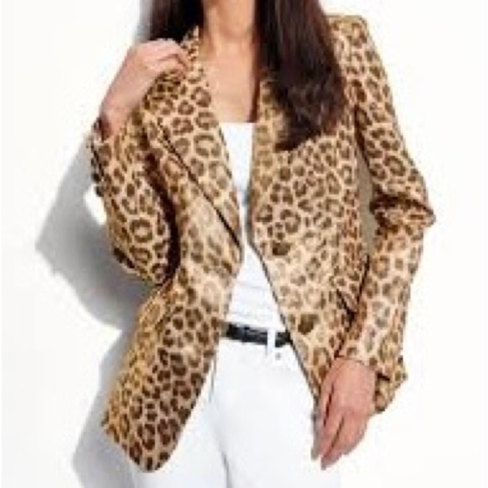 New Berek Gold Leopard Shimmer Coated Blazer Women’s 3XL